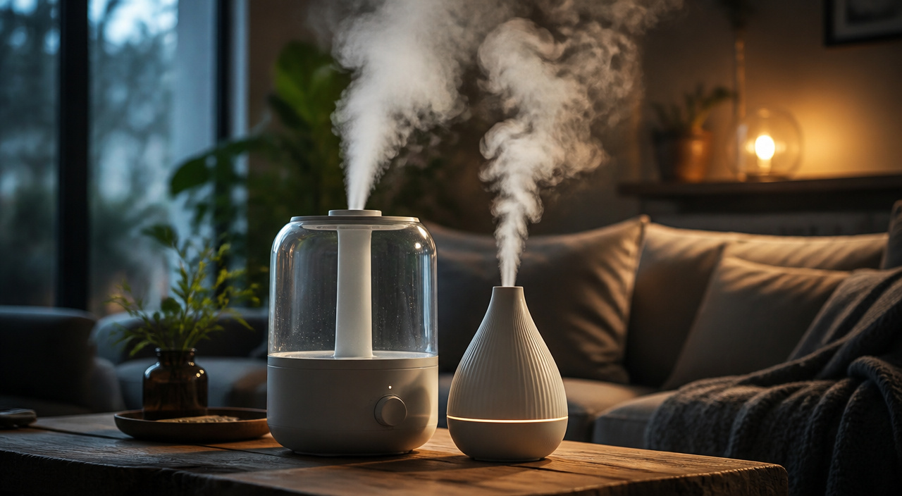 Humidifier adding moisture to a comfortable room
